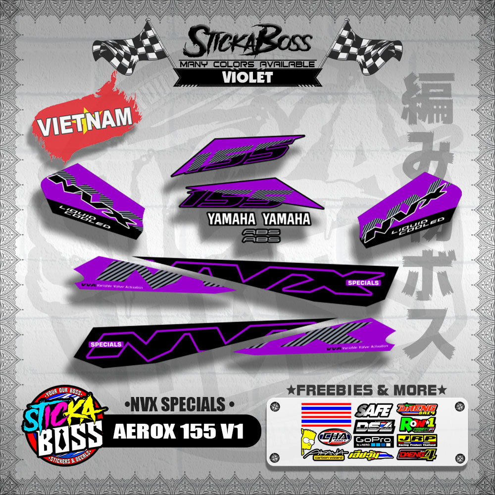 AEROX 155 V1 VIETNAM DECALS ( NVX SPECIALS )【WITH FREEBIES】