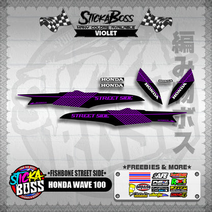 HONDA WAVE 100 DECALS ( FISHBONE STREET SIDE )【WITH FREEBIES】