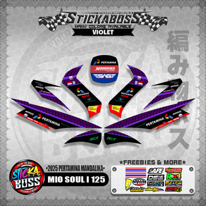 MIO SOUL I 125 STICKER DECALS ( 2025 PERTAMINA MANDALIKA )【WITH FREEBIES】