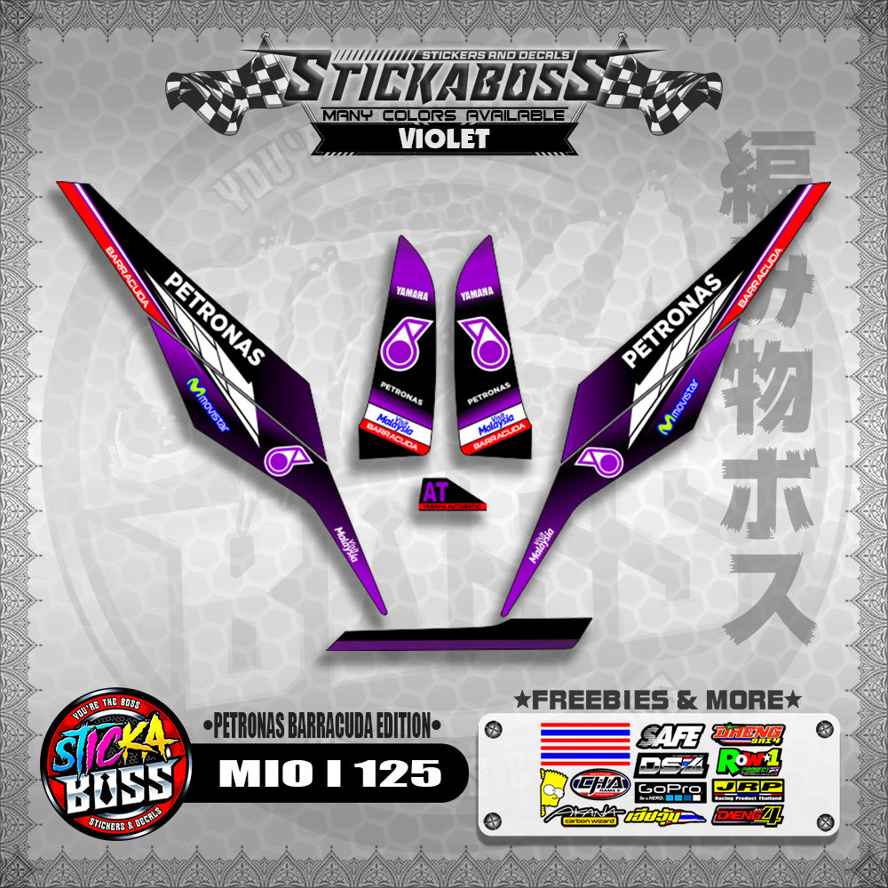 MIO I 125 STICKER DECALS ( PETRONAS BARRACUDA EDITION )【WITH FREEBIES】