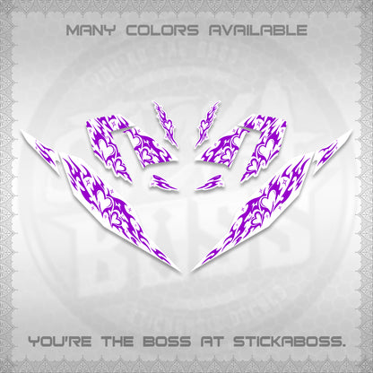 CLICK 125 V4 FOR WHITE DECALS (2026 TRIBAL HEART DESIGN) STICKER KITS BY STICKABOSS