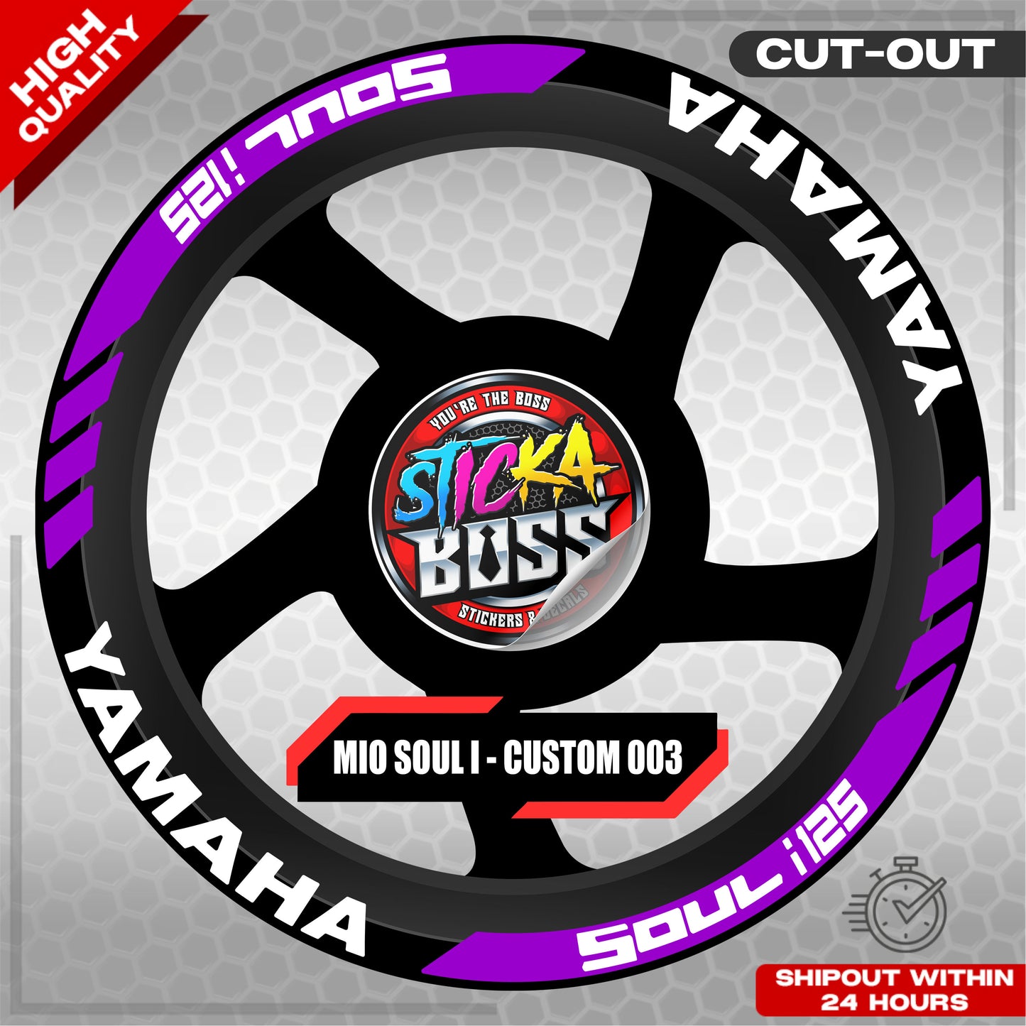 MIO SOUL I 125 MAGS STICKER SET  ( 2 MAGS ) - CUSTOM 003 | VINYL WATERPROOF CUT-OUT DECALS
