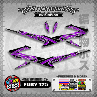 FURY 125 STICKER DECALS ( CLASSIC INJEKSI 22 )【WITH FREEBIES】