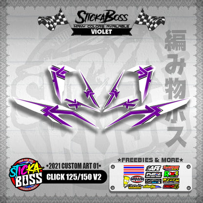 CLICK 125 / 150 V2 DECALS ( 2021 CUSTOM ART 01 )【WITH FREEBIES】