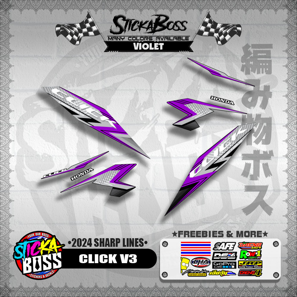 CLICK V3 DECALS ( 2024 SHARP LINES )【WITH FREEBIES】