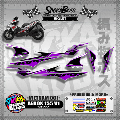 AEROX 155 V1 DECALS ( VIETNAM 001 )【WITH FREEBIES】