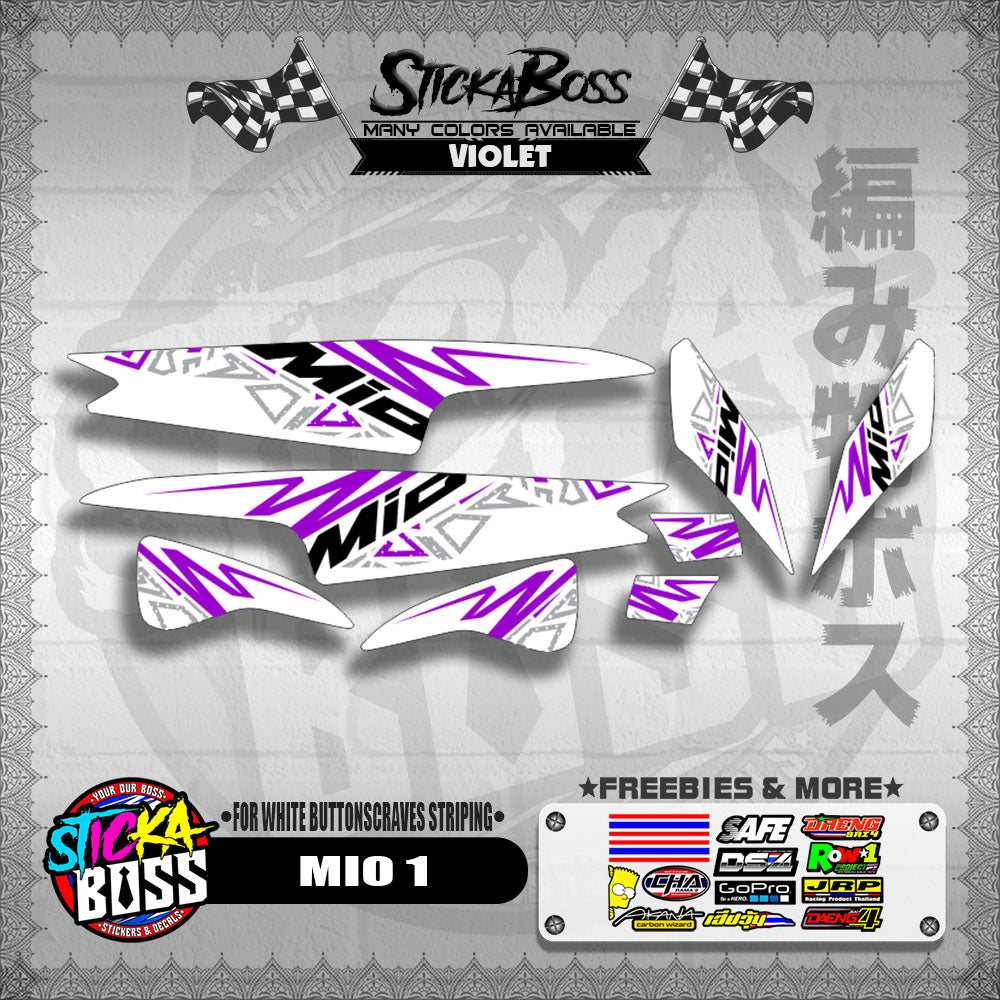 MIO 1 DECALS ( FOR WHITE BUTTONSCRAVES STRIPING )【WITH FREEBIES】