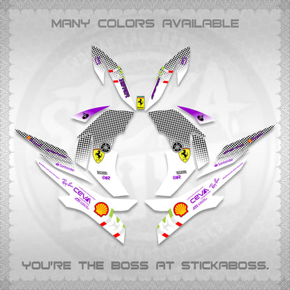 AEROX V2 FOR WHITE DECALS (2026 HORSE RACE DESIGN) STICKER DECALS By STICKABOSS