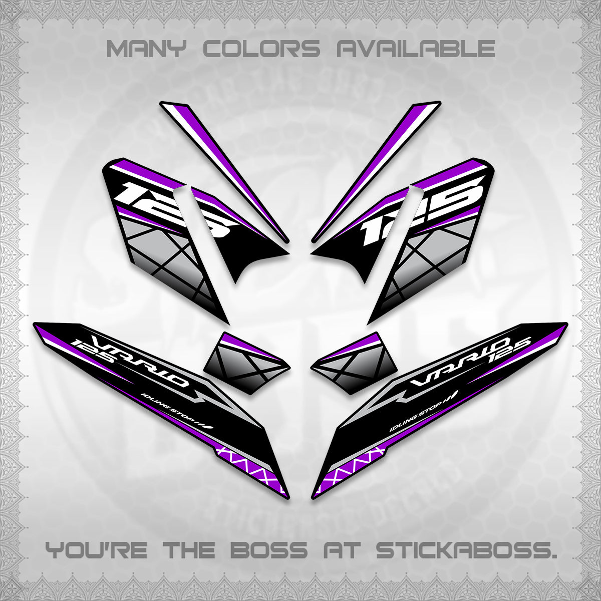 CLICK 125 V4 VARIO DECALS (2026 MODERN STRIPE DESIGN) STICKER KITS BY STICKABOSS