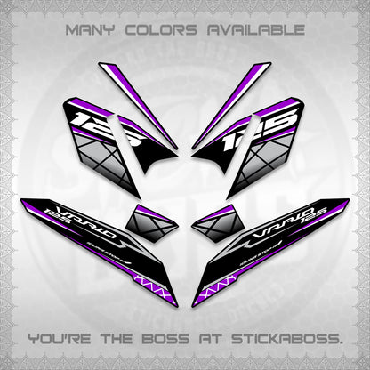 CLICK 125 V4 VARIO DECALS (2026 MODERN STRIPE DESIGN) STICKER KITS BY STICKABOSS