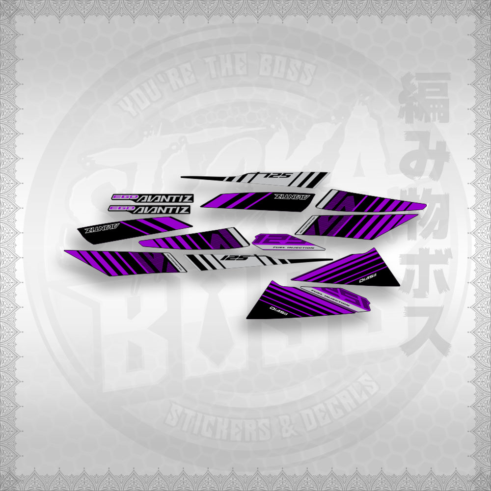 STICKER DECALS for MIO SOUL i125 (MSIEGAVBACU) By STICKABOSS (SOFIE LAMINATED WATERPROOF)