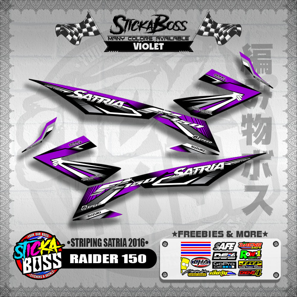 RAIDER 150 DECALS ( STRIPING SATRIA 2016 ) [ PREMIUM GLOSSY LAMINATED ]【WITH FREEBIES】