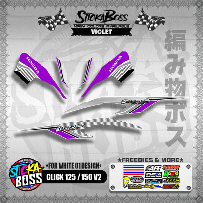 CLICK 125 / 150 V2 DECALS ( FOR WHITE 01 DESIGN )【WITH FREEBIES】