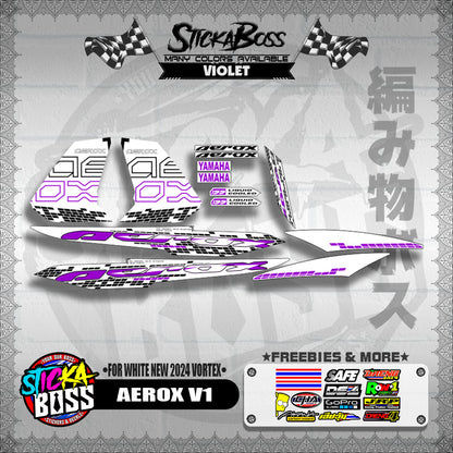 AEROX 155 V1 DECALS ( FOR WHITE NEW 2024 VORTEX )【WITH FREEBIES】