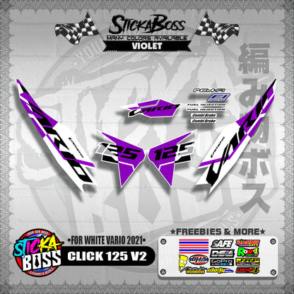 CLICK 125 V2 DECALS ( FOR WHITE VARIO 2021 )【WITH FREEBIES】