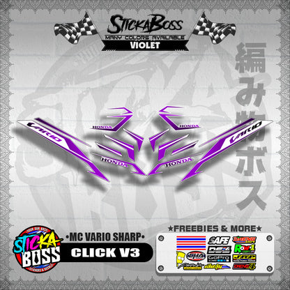 CLICK V3 DECALS ( MC VARIO SHARP ) [ PREMIUM GLOSSY LAMINATED ]【WITH FREEBIES】