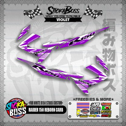 RAIDER 150 REBORN CARB DECALS ( FOR WHITE R150 STOCK CUSTOM )【WITH FREEBIES】