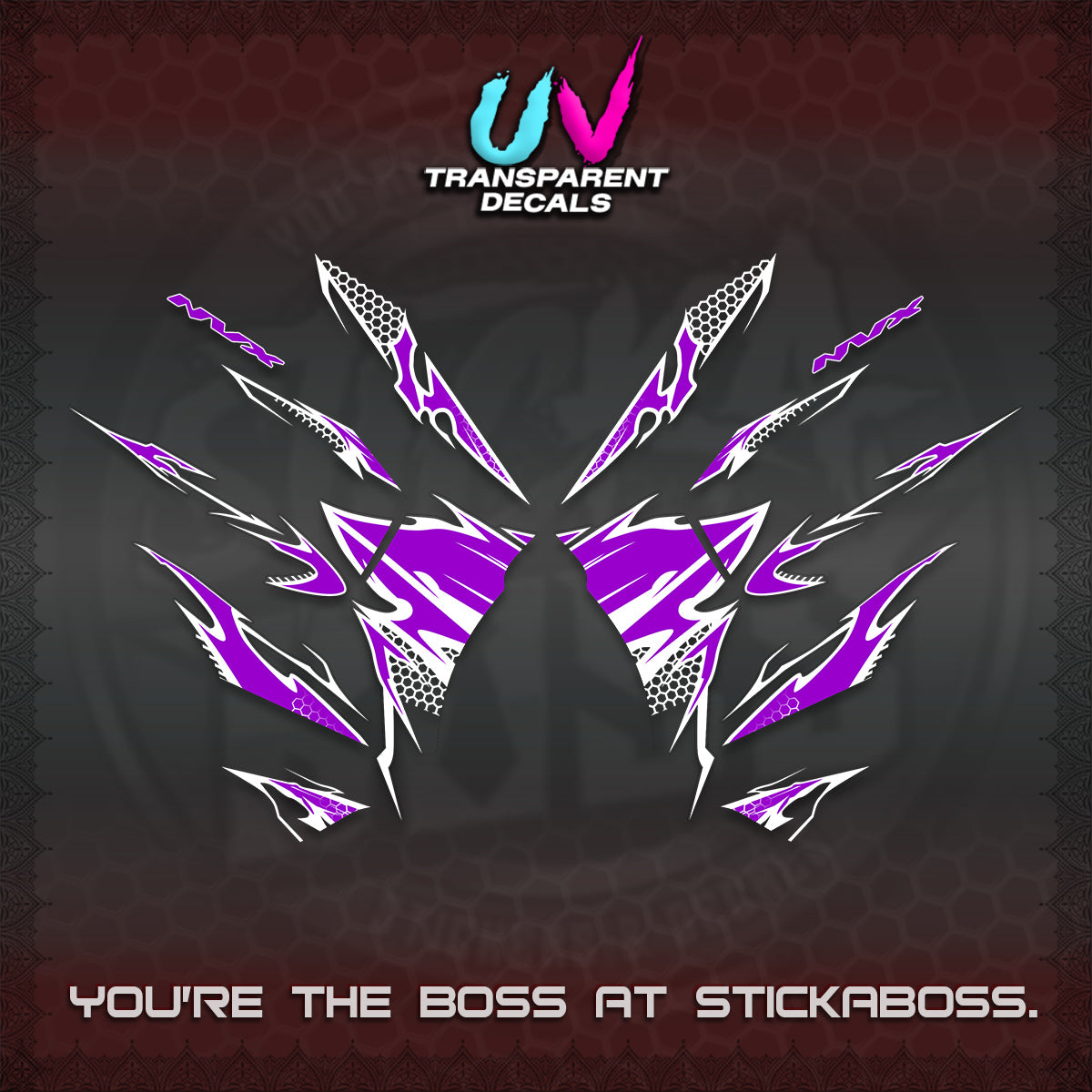 AEROX 155 V2 UV TRANSPARENT (VIETNAM STYLE-1 SPOT) FOR DARK COLORED COVER DECALS By STICKABOSS