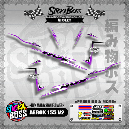 AEROX 155 V2 DECALS ( NVX MALAYSIAN FLOWER )【WITH FREEBIES】