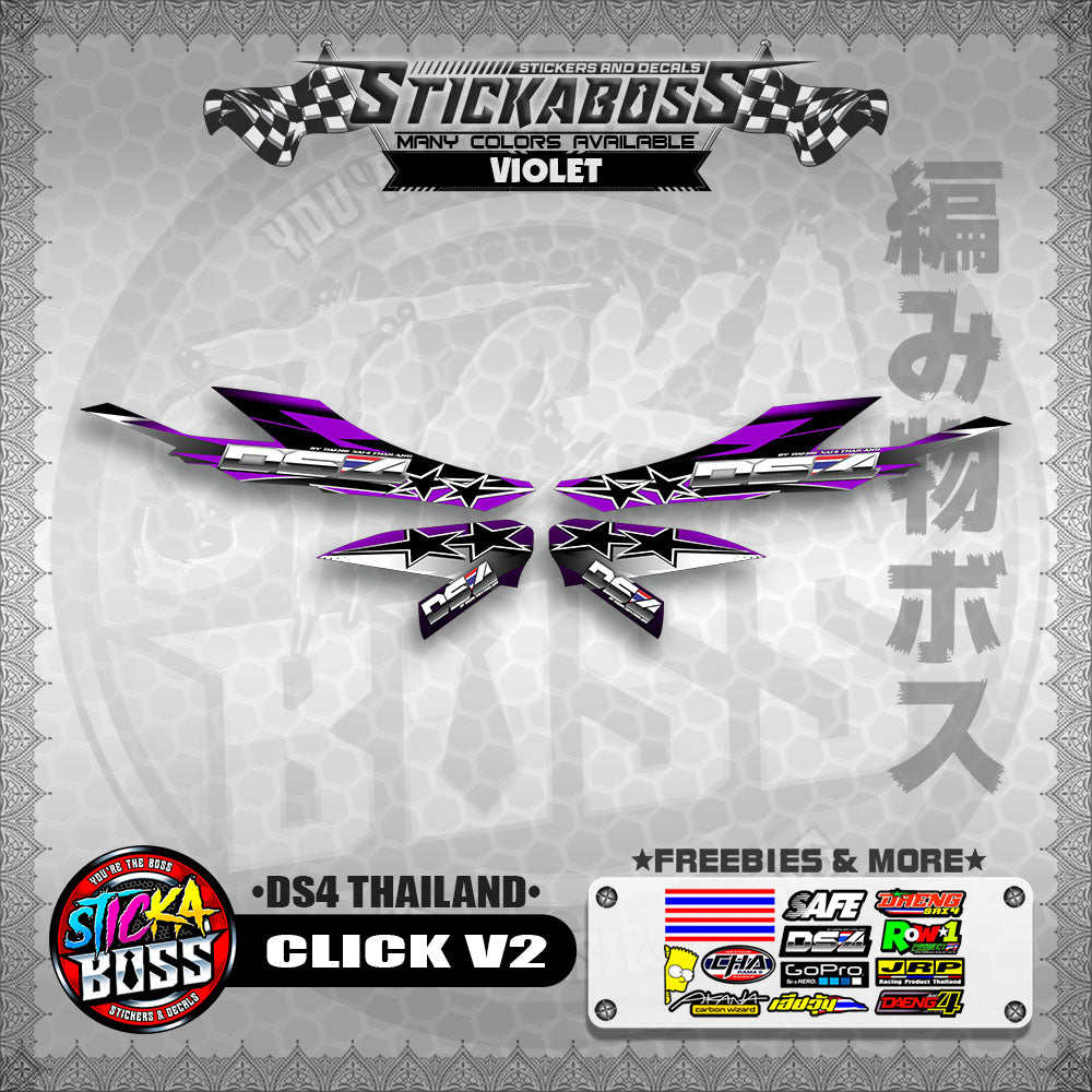 CLICK V2 STICKER DECALS ( DS4 THAILAND )【WITH FREEBIES】