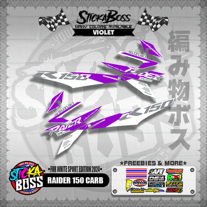 RAIDER 150 CARB DECALS ( FOR WHITE SPORT EDITION 2024 )【WITH FREEBIES】