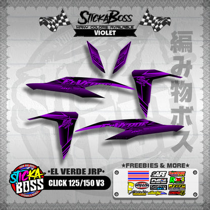 CLICK 125 / 150 V3 DECALS ( EL VERDE JRP )【WITH FREEBIES】