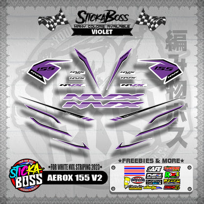 AEROX 155 V2 DECALS ( FOR WHITE NVX STRIPING 2023 )【WITH FREEBIES】