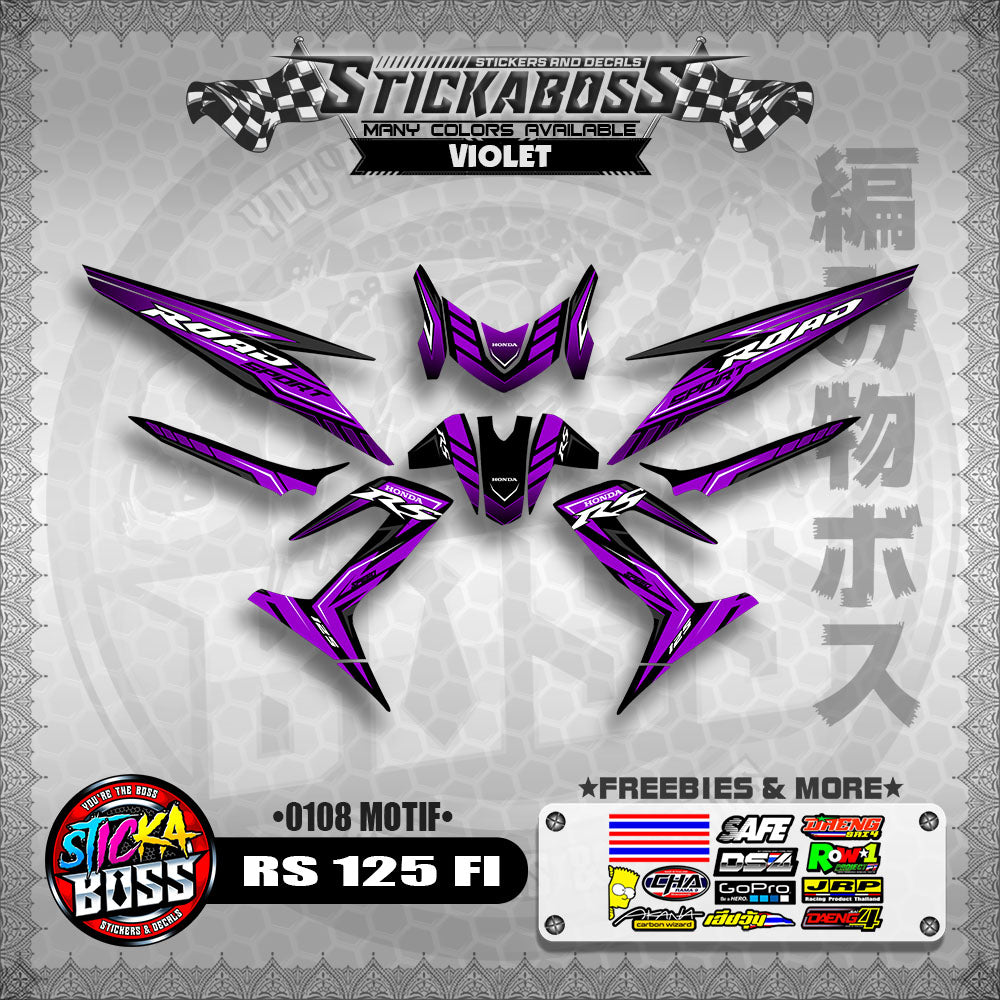 RS 125 FI DECALS ( 0108 MOTIF )【WITH FREEBIES】