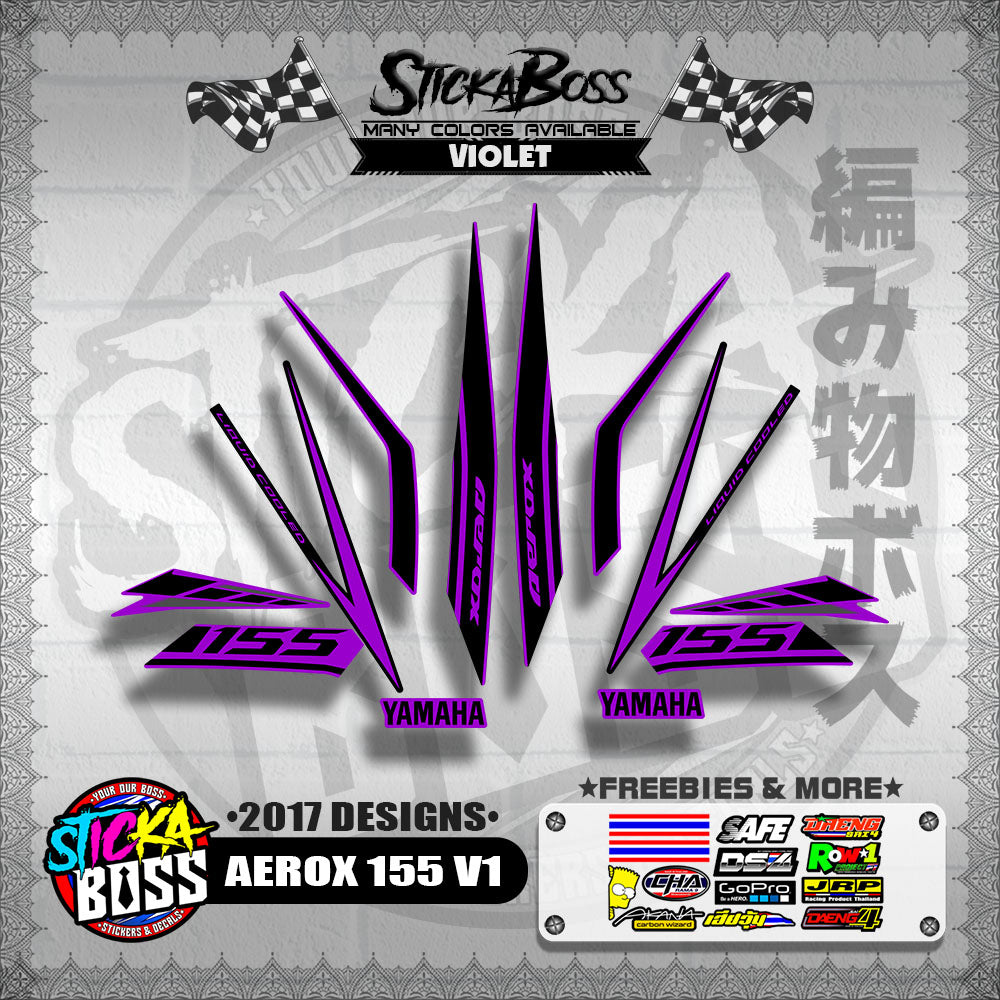 AEROX 155 V1 STOCK DECALS ( 2017 DESIGNS ) 【WITH FREEBIES】
