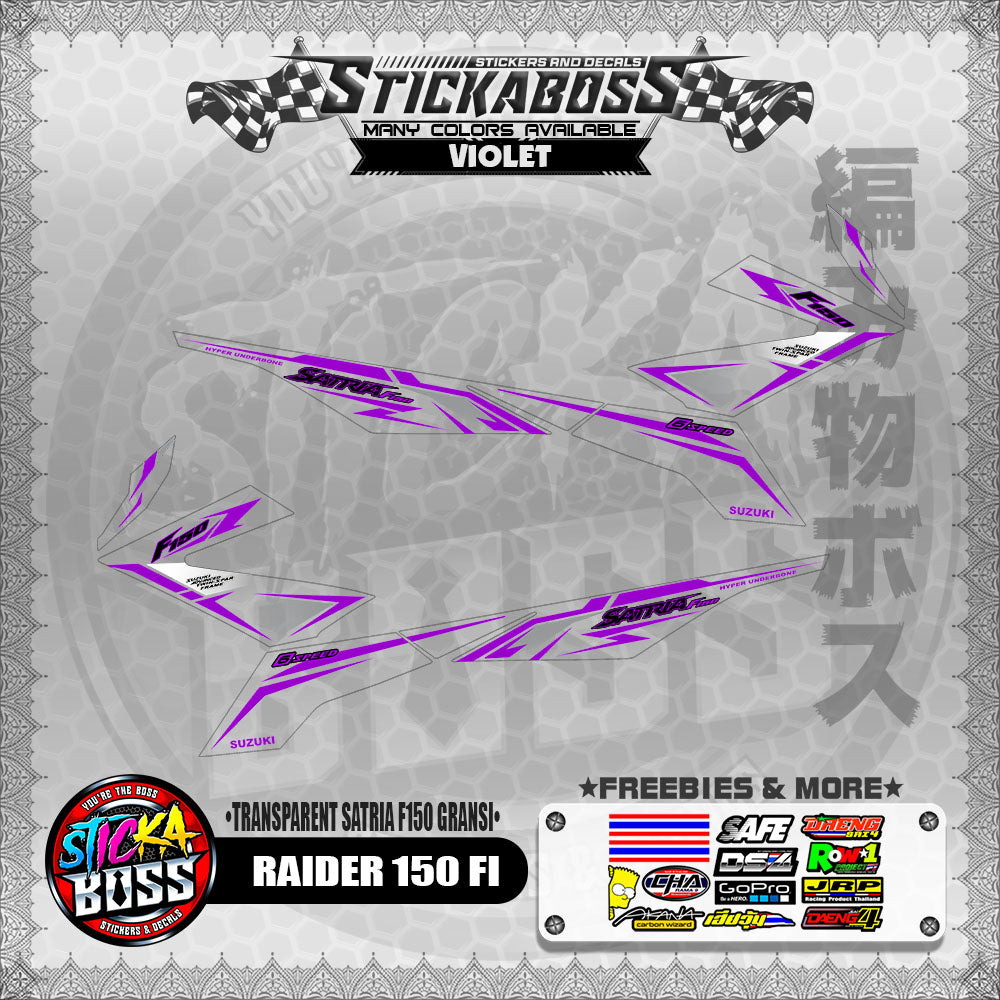 [ PREMIUM UV PRINT ] TRANSPARENT RAIDER 150 FI STICKER DECALS ( SATRIA F150 GARANSI )【WITH FREEBIES】