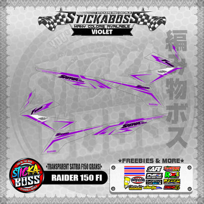 [ PREMIUM UV PRINT ] TRANSPARENT RAIDER 150 FI STICKER DECALS ( SATRIA F150 GARANSI )【WITH FREEBIES】