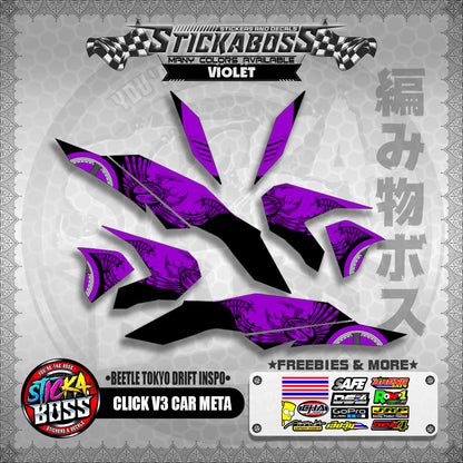 CLICK V3 CAR META DECALS ( BEETLE TOKYO DRIFT INSPO )【WITH FREEBIES】