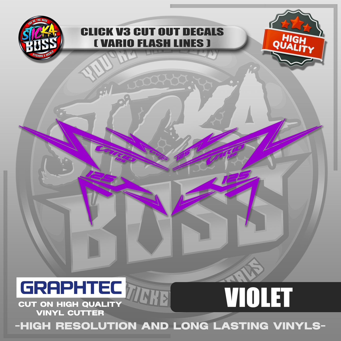 CLICK V3 CUT OUT DECALS ( VARIO FLASH LINES ) | VINYL WATERPROOF CUT-OUT STICKER DECALS