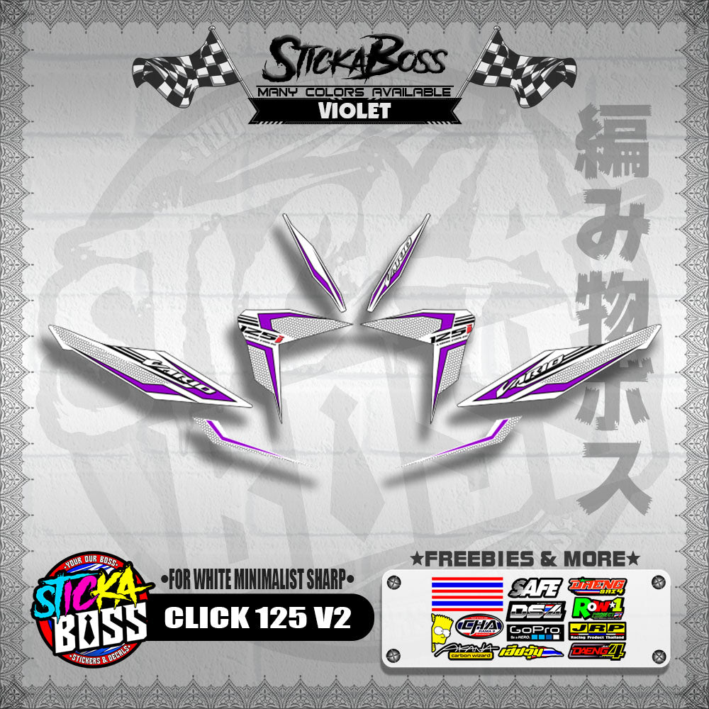 CLICK 125 V2 DECALS ( FOR WHITE MINIMALIST SHARP )【WITH FREEBIES】