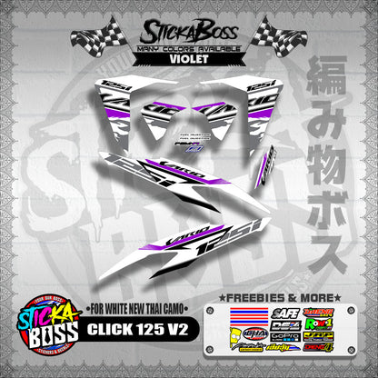CLICK 125 V2 DECALS ( FOR WHITE NEW THAI CAMO ) WITH FREEBIES】