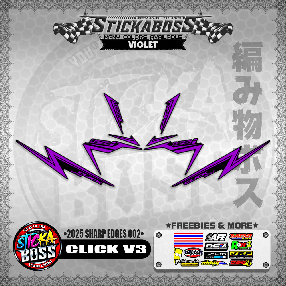 CLICK V3 INDO STICKER DECALS ( 2025 SHARP EDGES 002 )【WITH FREEBIES】
