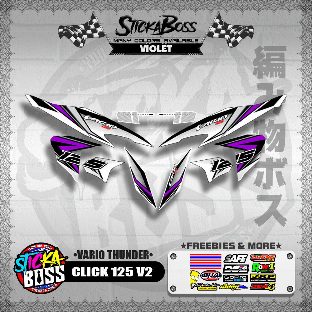 CLICK 125 V2 DECALS ( VARIO THUNDER )【WITH FREEBIES】