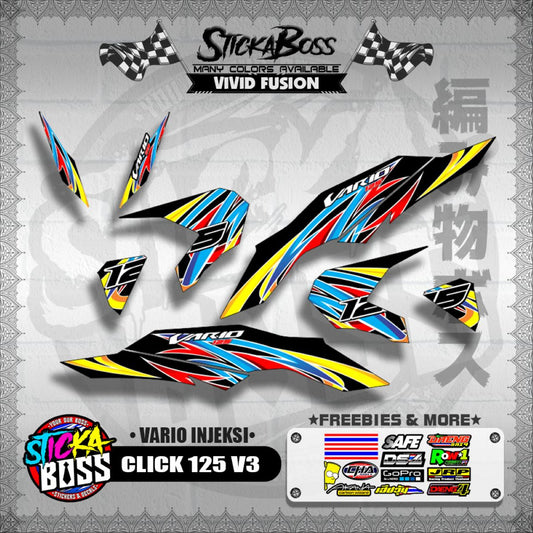CLICK 125 V3 DECALS ( VARIO INJEKSI )【WITH FREEBIES】