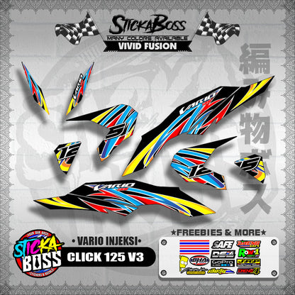 CLICK 125 V3 DECALS ( VARIO INJEKSI )【WITH FREEBIES】