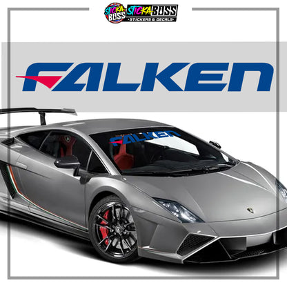 FALKEN STICKER | 40 x 4.5 INCHES | CAR FRONT AND REAR WINSHIELD | VINYL WATERPROOF CUT-OUT STICKER DECALS【Stickaboss】