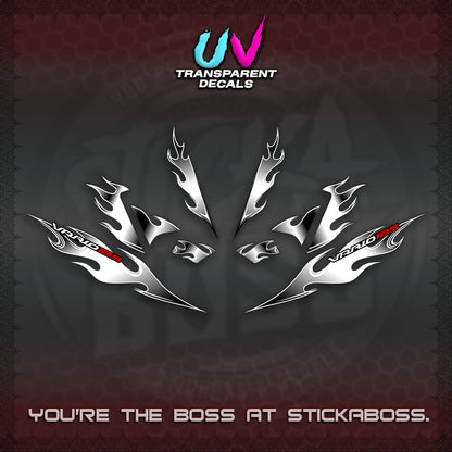 CLICK 125 V4 UV TRANSPARENT VARIO DECALS (2026 MOTIF FLAME 1 TONE)STICKER DECALS By STICKABOSS