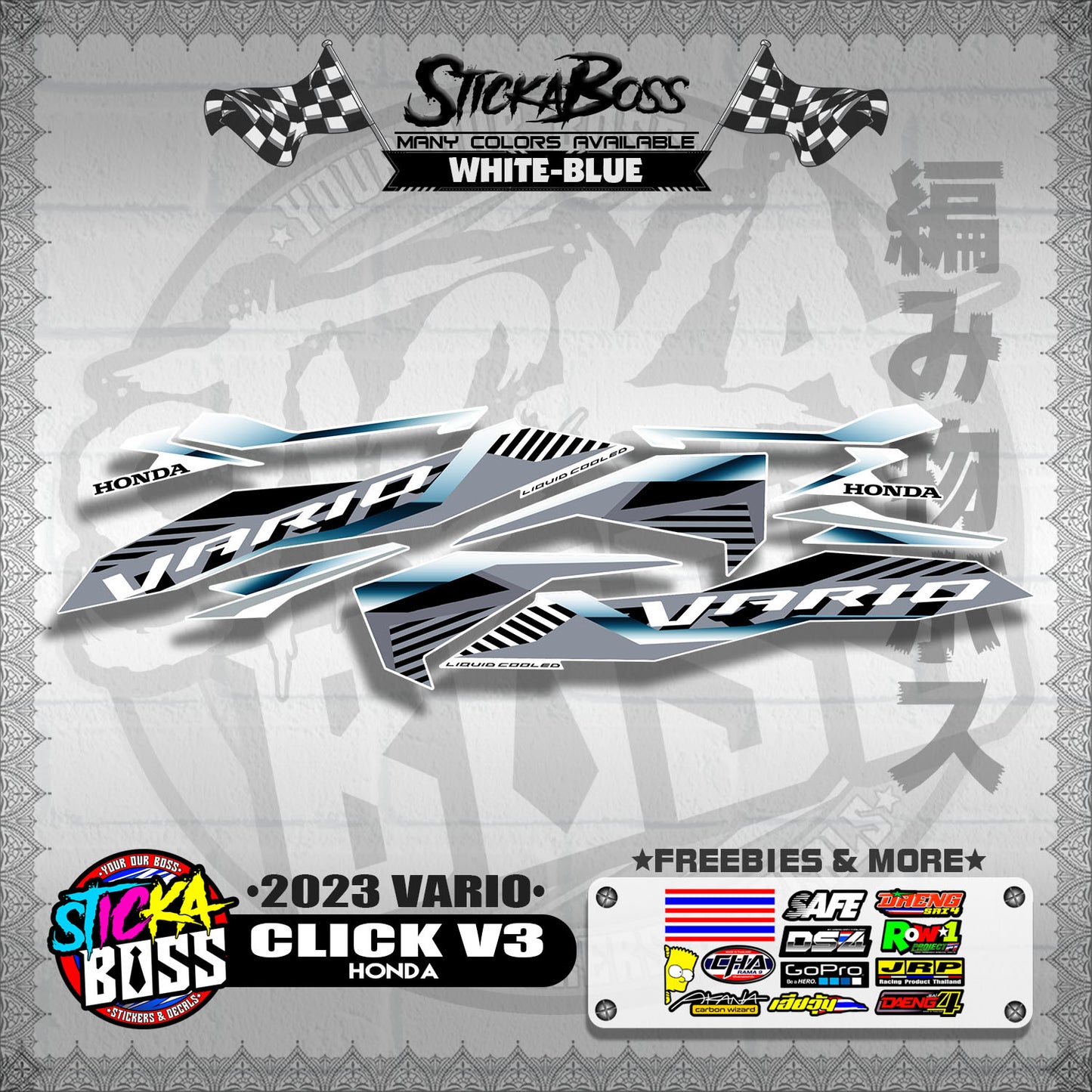 CLICK V3 STOCK DECALS ( 2023 VARIO )【WITH FREEBIES】