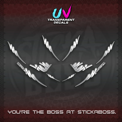 AEROX V2 UV TRANSPARENT STRIPING DECALS (2 TONE PUTRA VIRDIAN)STICKER DECALS By STICKABOSS (Copy)