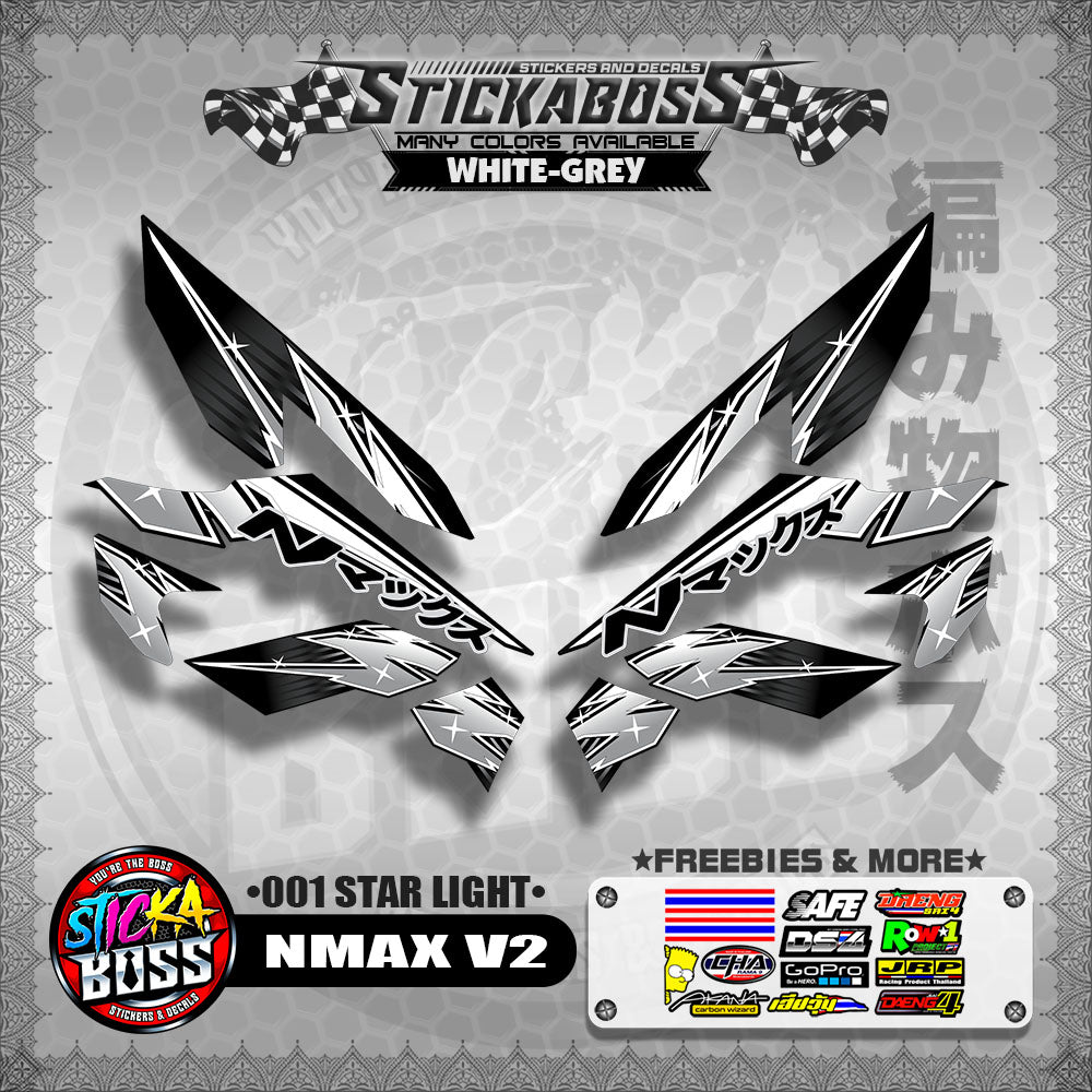 NMAX V2 STICKER DECALS ( 001 STAR LIGHT )【WITH FREEBIES】