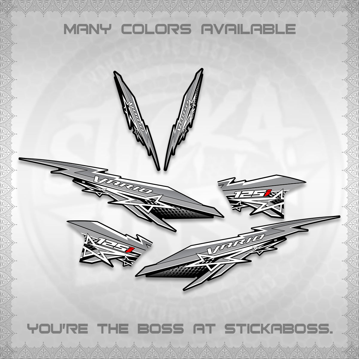 CLICK V2 INDO VARIO DECALS (A0002 STAR DESIGN)STICKER DECALS By STICKABOSS