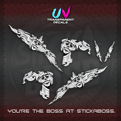 CLICK V3 UV TRANSPARENT DECALS (SOLO STATUE OF GOD DESIGN)STICKER DECALS By STICKABOSS