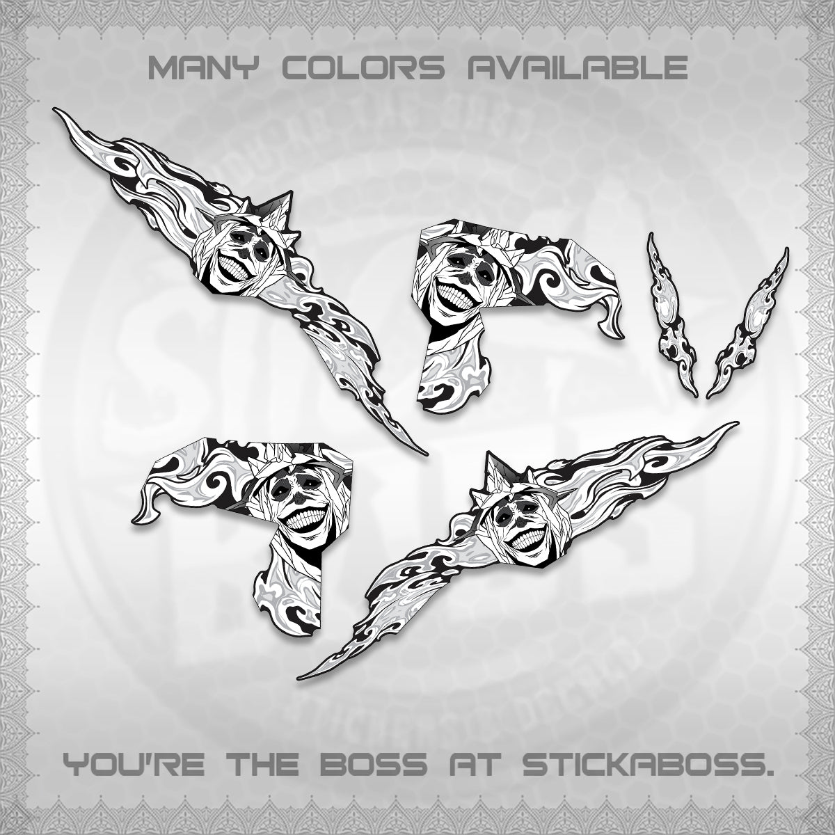 CLICK V3 DECALS (SOLO STATUE OF GOD DESIGN)STICKER DECALS By STICKABOSS