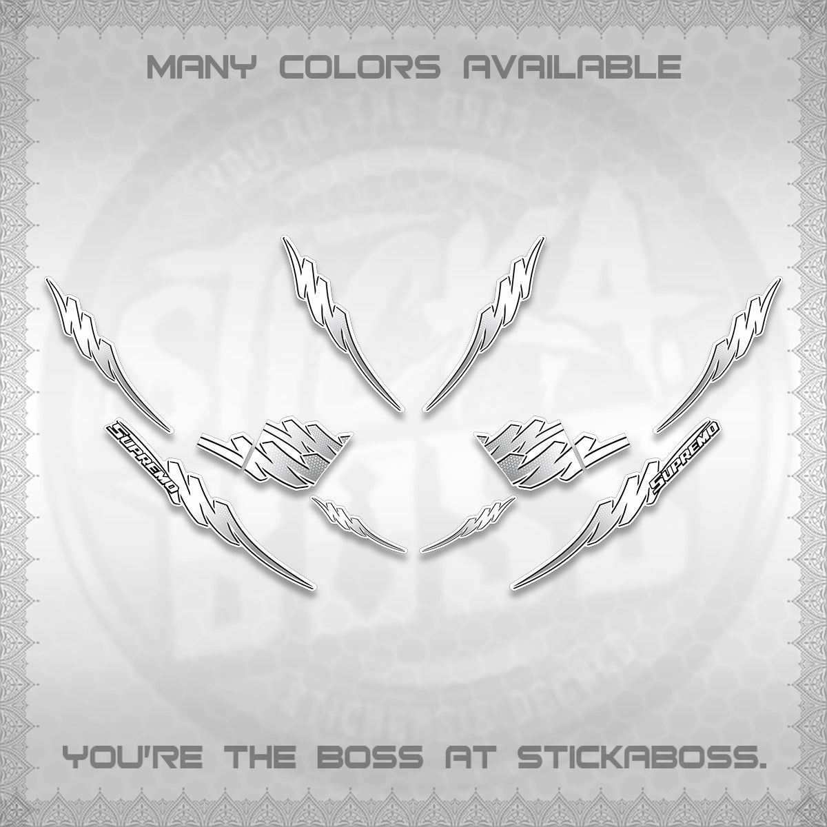 AEROX V2 FOR WHITE STRIPING DECALS (2 TONE PUTRA VIRDIAN)STICKER DECALS BY STICKABOSS