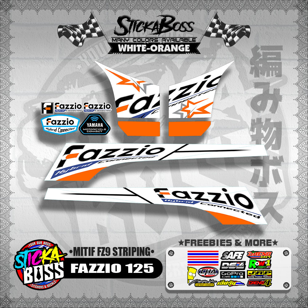 FAZZIO 125 DECALS ( MITIF FZ9 STRIPING )【WITH FREEBIES】