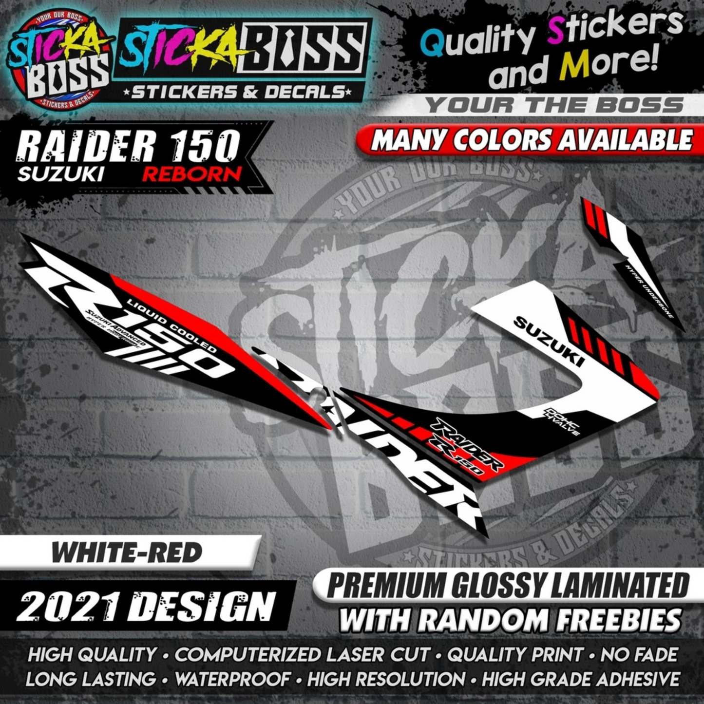 Suzuki Raider 150 Reborn Stock Decals ( 2021 Design )【WITH FREEBIES】